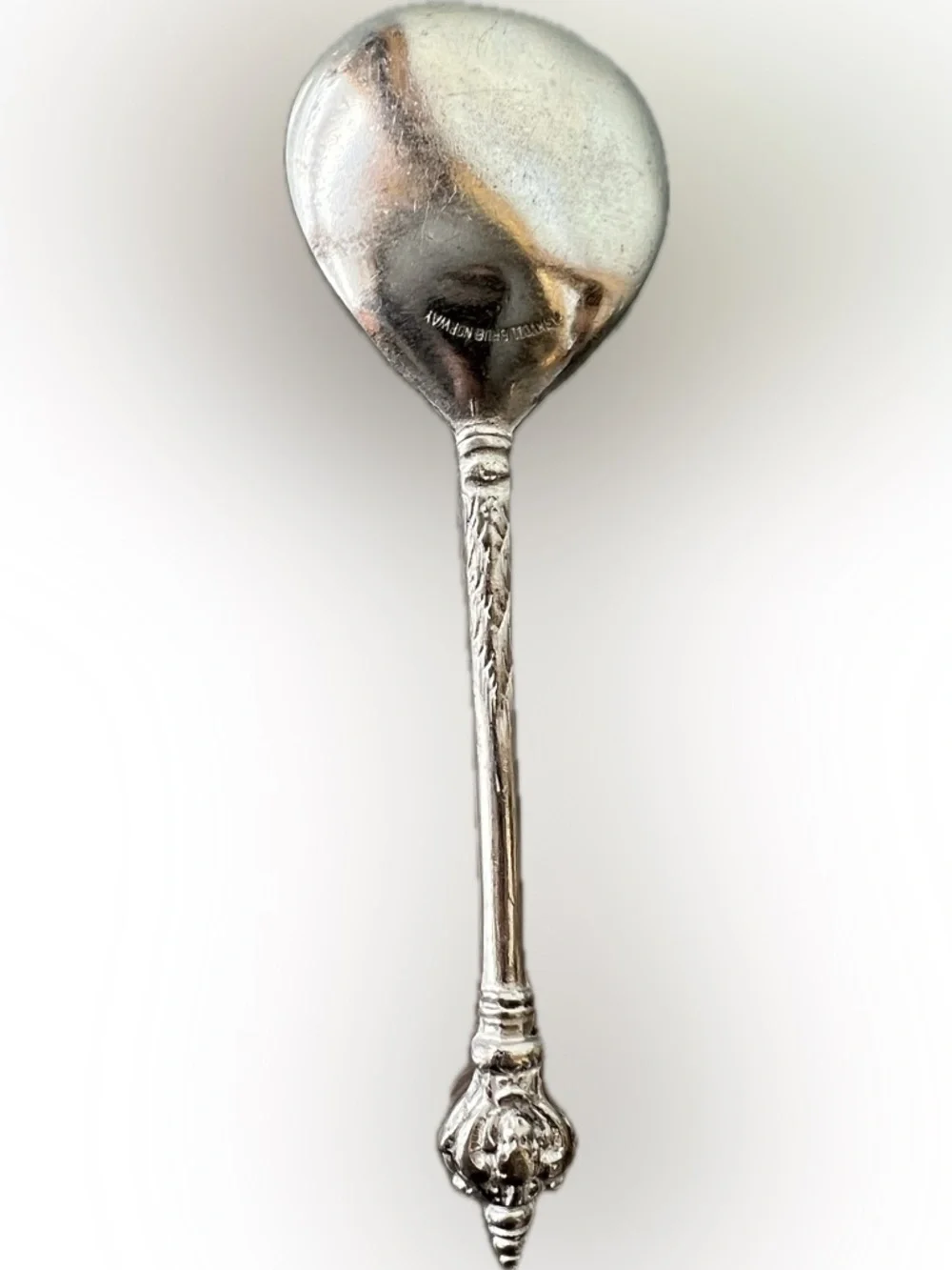 🥄Askvoll Brug Norway Vintage Ornate Silver Spoon 6.25” Pewter Decorative